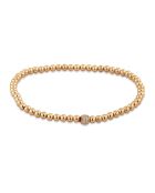 Perlenarmband aus rosévergoldetem Silber und Zirkonia