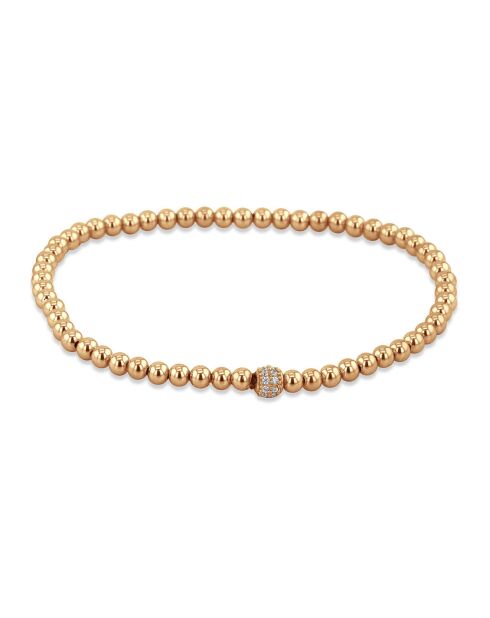 Perlenarmband aus rosévergoldetem Silber und Zirkonia
