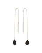 Boucles d'oreilles Gouttes en Argent plaqué Or rose & Zircone noir