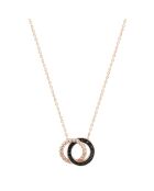 Collana Duo in argento placcato oro rosa e zirconia nera