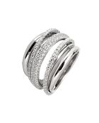 Verschlungener Ring aus Silber und Zirkonia
