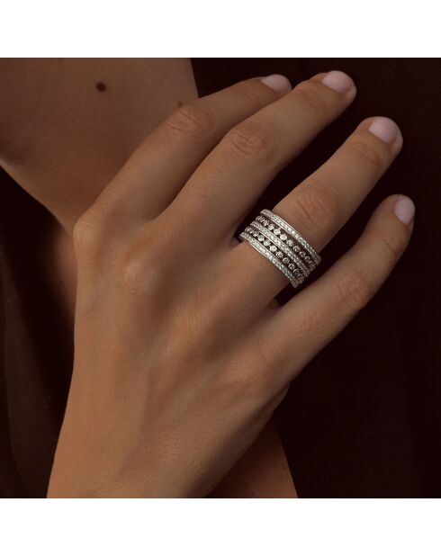 Multiring aus Silber und Zirkonia