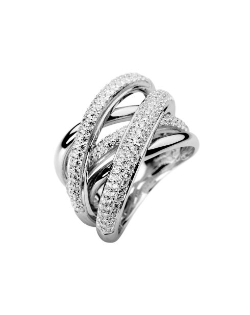 Entrecroix-ring van zilver en zirkonia