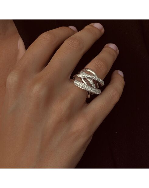 Entrecroix-ring van zilver en zirkonia