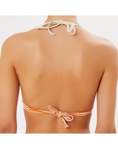 Haut de maillot Lorea orange abricot/beige