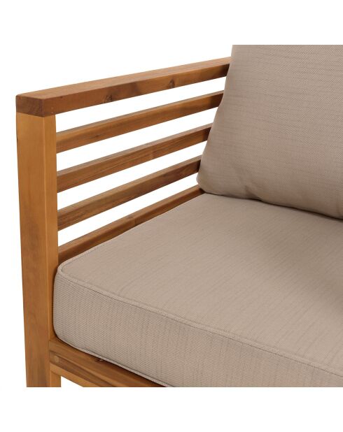 Salon de jardin en bois acacia 5 personnes marron/beige