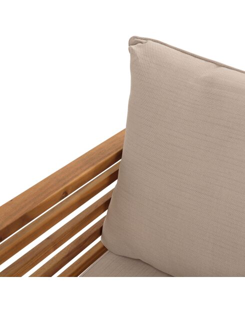 Salon de jardin en bois acacia 5 personnes marron/beige