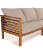 Salon de jardin en bois acacia 5 personnes marron/beige