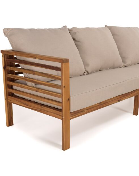 Salon de jardin en bois acacia 5 personnes marron/beige