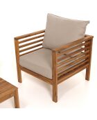 Salon de jardin en bois acacia 5 personnes marron/beige