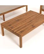 Salon de jardin en bois acacia 5 personnes marron/beige