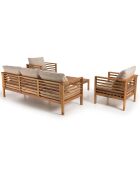 Salon de jardin en bois acacia 5 personnes marron/beige