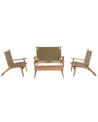 Salon de jardin en bois acacia 4 personnes marron/beige