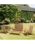 Salon de jardin en bois acacia 4 personnes marron/beige