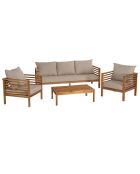 Salon de jardin en bois acacia 5 personnes marron/beige