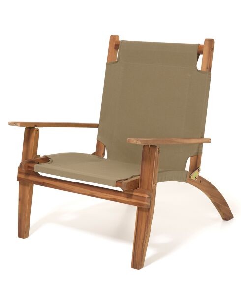 Salon de jardin en bois acacia 4 personnes marron/beige