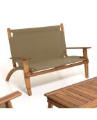 Salon de jardin en bois acacia 4 personnes marron/beige