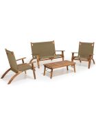 Salon de jardin en bois acacia 4 personnes marron/beige