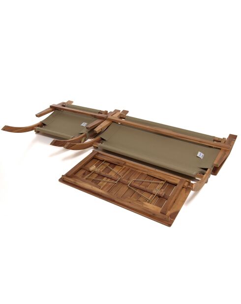 Salon de jardin en bois acacia 4 personnes marron/beige