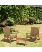 Salon de jardin en bois acacia 2 personnes marron/beige
