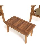 Salon de jardin en bois acacia 2 personnes marron/beige