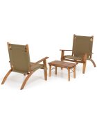 Salon de jardin en bois acacia 2 personnes marron/beige