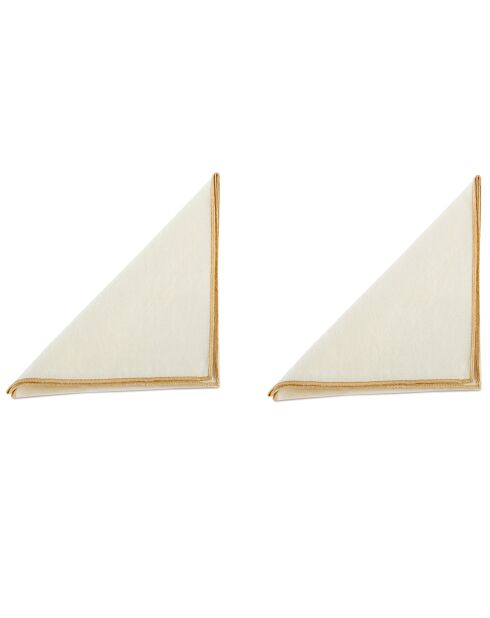 2 Serviettes de table ivoire - 40x40 cm