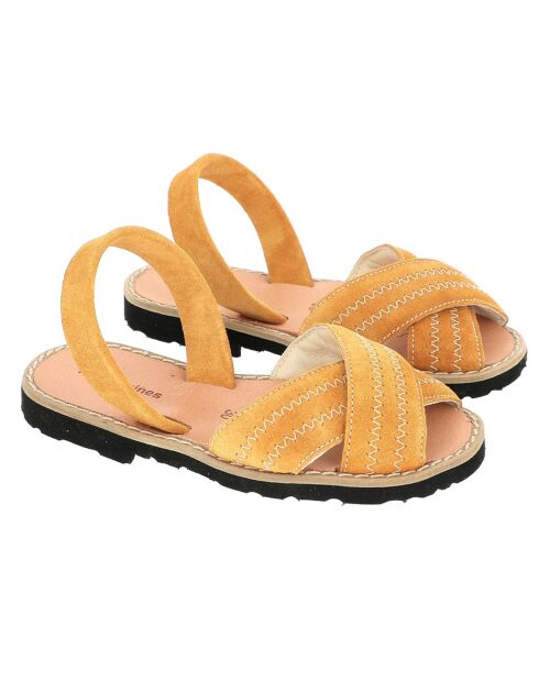 Sandali Berlin in pelle color zafferano