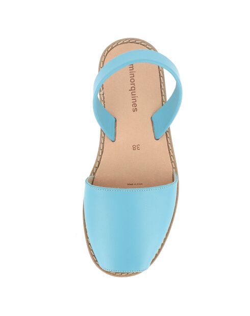 Avarcas de cuero azul