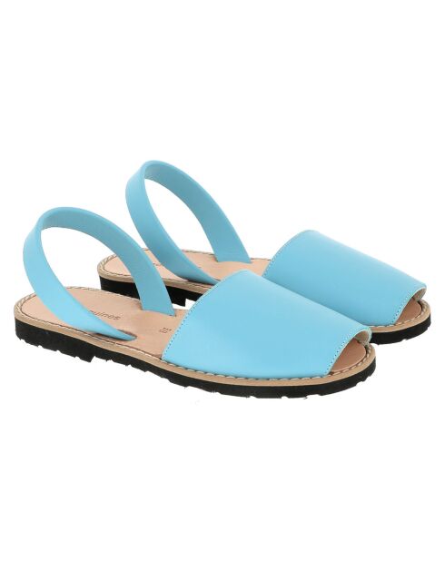 Avarcas de cuero azul
