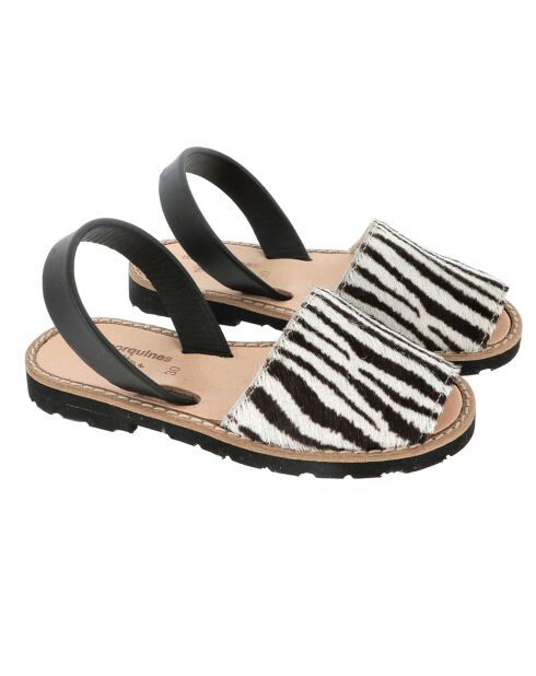 Avarcas in pelle Zebra