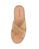 Pantoletten aus Veloursleder in Nude