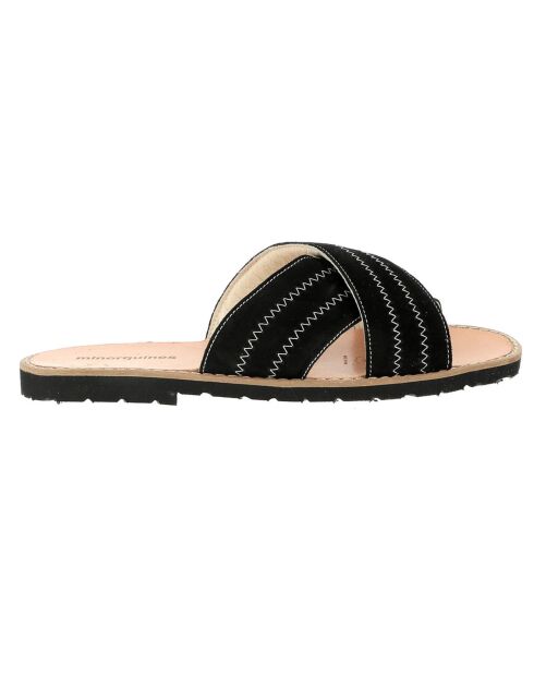 Sabot in pelle nera in velluto