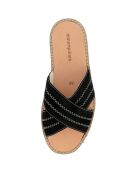 Sabot in pelle nera in velluto