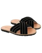 Sabot in pelle nera in velluto