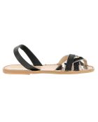 Schwarze Ledersandalen Neo 3 Pony