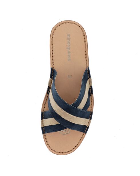 Mules Neo Cap Night de piel y terciopelo