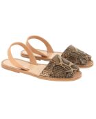 Avarcas en Cuir Neo reptile camel