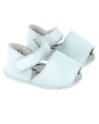 Blauwe leren sandalen