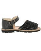 Schwarze Ledersandalen