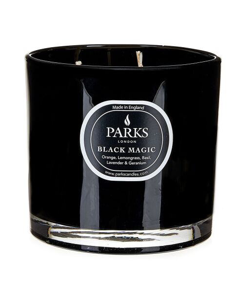 Bougie parfumée Black Magic Orange, Citronelle, Basilic, Lavande, Geranium - 3 mèches 50h