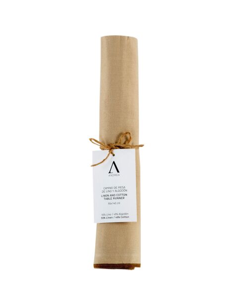 Beige tafelloper - 55x140 cm
