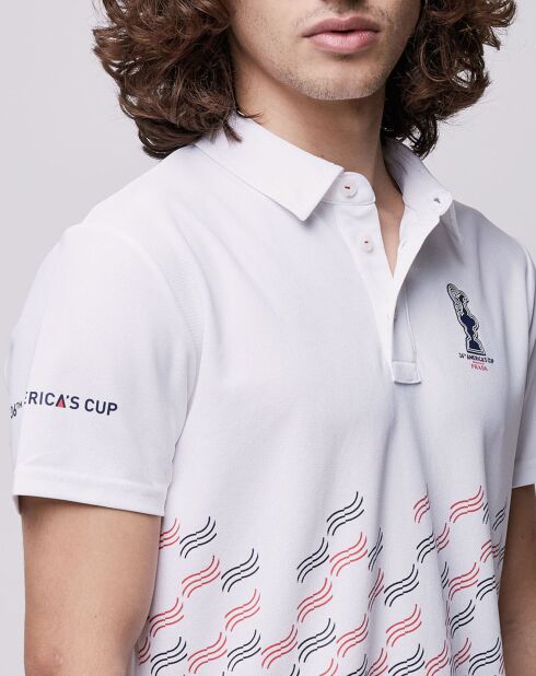 Polo Valencia Signature imprimé blanc