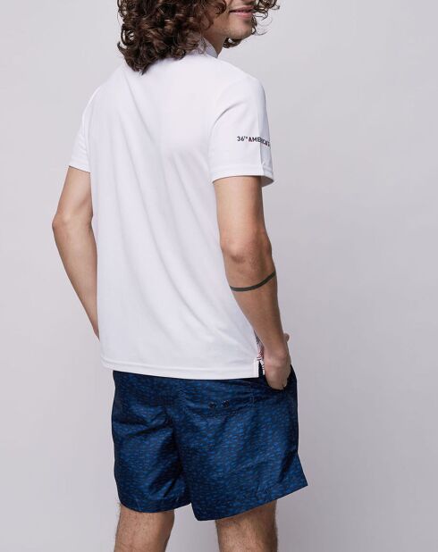 Polo Valencia Signature imprimé blanc
