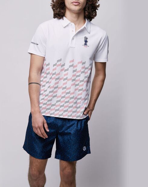 Polo Valencia Signature imprimé blanc