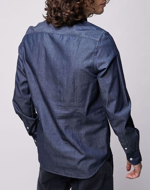 Chemise regular Chambray unie bleu foncé