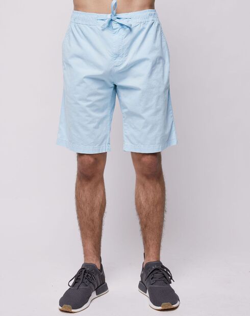 Popplin Elastic lichtblauwe slanke chinoshort