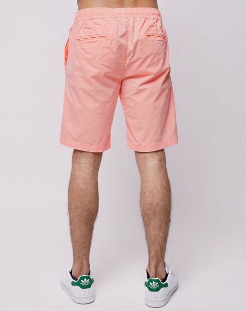 Short Chino Popplin Elastic corail fluo