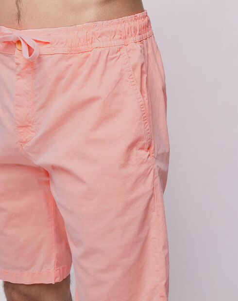 Short Chino Popplin Elastic corail fluo