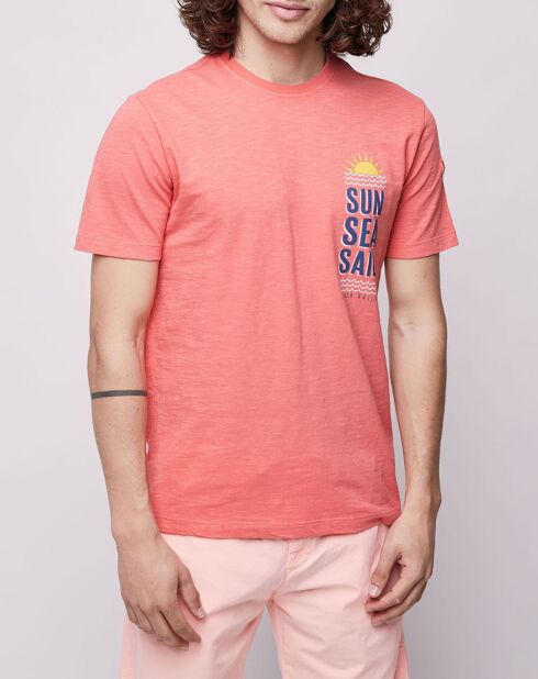 T-Shirt Flamm Été rouge délavé